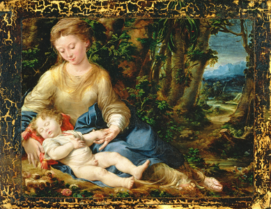 The Virgin and Child in a Landscape, c.1536-37 (oil on panel)