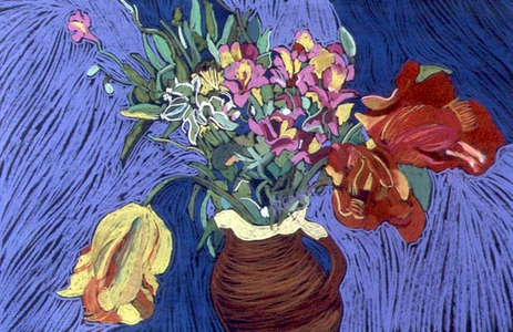 Sara Tulips (pastel on paper)