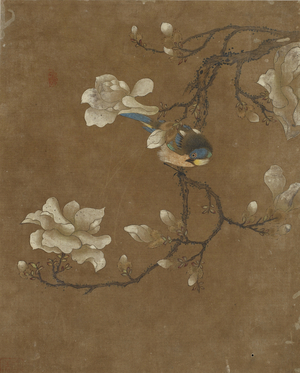 Ten pictures of birds and flowers (colour on silk)