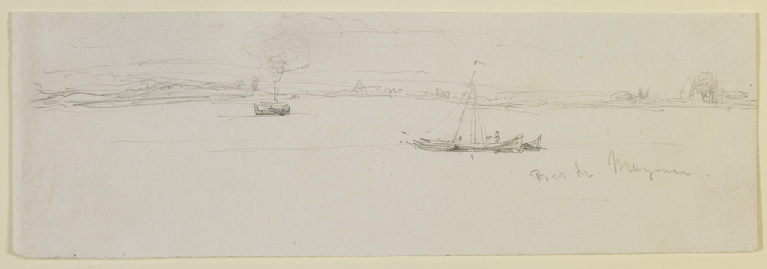 Near Mayence, 1858 (pencil on white paper)