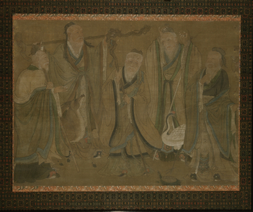 Five sages, 15th-early 16th century (ink and colour on silk)