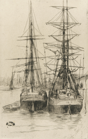 Two Ships, 1875 (etching on paper)