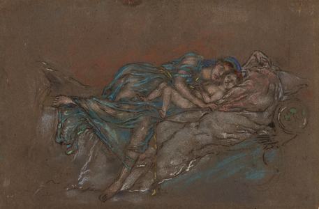 Mother and Child - The Pearl, 1890/92 (chalk & pastel on grey paper)