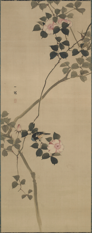 Wild rose and a bird, Edo period, 1615-1868 (colour on silk)