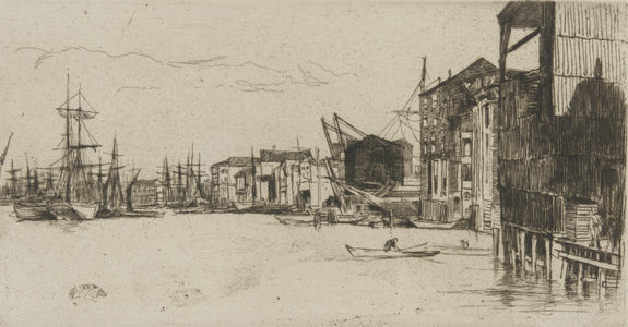 Free Trade Wharf, 1877 (etching on paper)