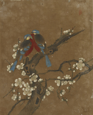 Ten pictures of birds and flowers (colour on silk)