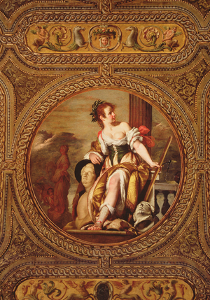 Allegory of Sculpture, from the ceiling of the library, 1635 (fresco)
