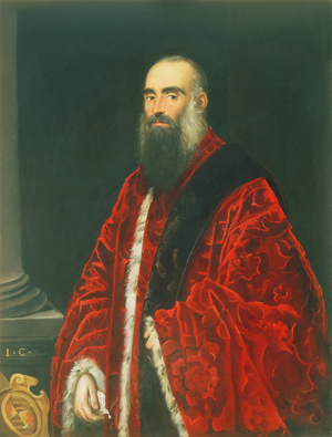 Portrait of a Contarini Procurator, probably Giovanni Paolo Contarini (d.1604) (oil on canvas)