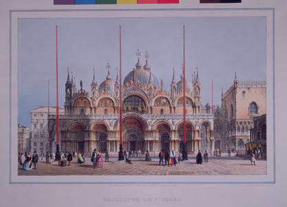San Marco, Venice, engraved by Brizeghel (litho)