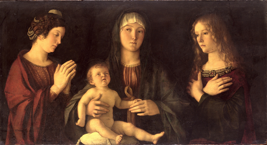 Madonna and Child with St. Mary Magdalene and St. Catherine (oil on canvas)