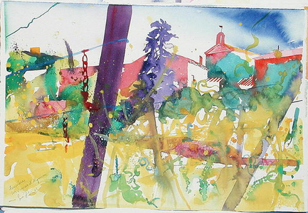 Faugeres, les Vignes D'Alquier, 2003 (w/c on paper)