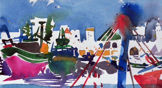 Moroccan Port  (watercolour on paper)