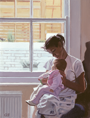 Mother and Child, 2006 (oil on board)