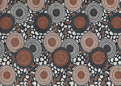 Hand stencil-dyed paper, mid 20th century (paper)