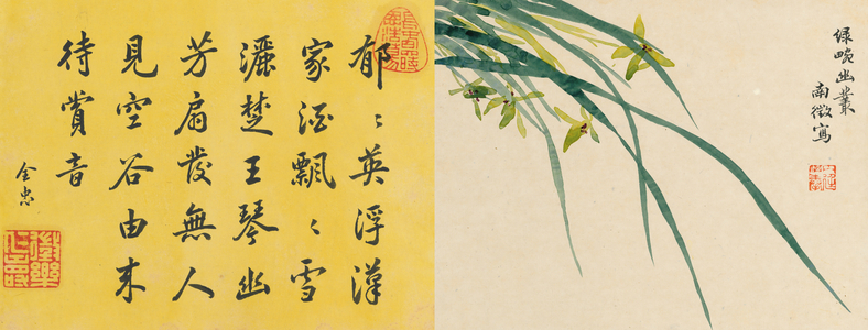 Leaf 4a and 4b, from 'Master Shen Fengchi's Orchid Manual, Vol. II', 1882 (ink on paper)