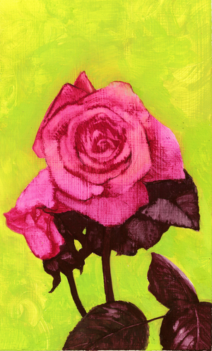 Bright Rose, 1980s (gouache on gessoed hardboard)