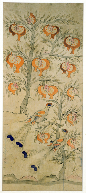 A panel from an eight fold screen (natural pigments on paper)