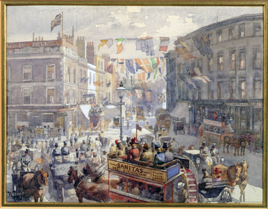 The Jubilee, Kensington High Street, London, 1901 (w/c on paper)