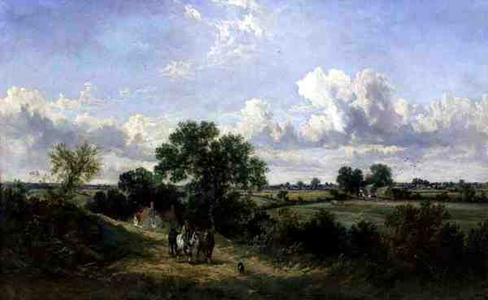 Returning Home from Harvesting, Suffolk (oil on canvas)