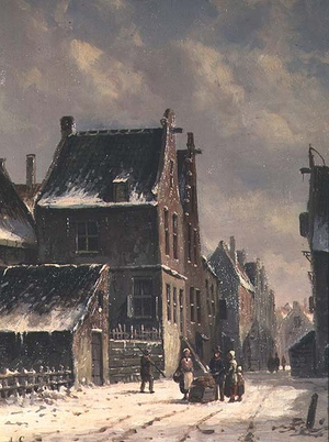 A Dutch town in winter