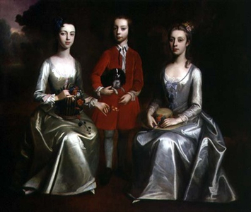 Family Portrait of Three Children, c.1720 (oil on canvas)