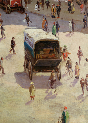 Ludgate Hill (detail of bicycles and carts)