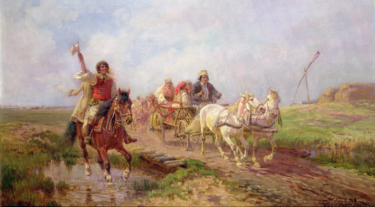 Landscape with Kermis (The Rustic Wedding) c.1653-59 (oil on canvas)