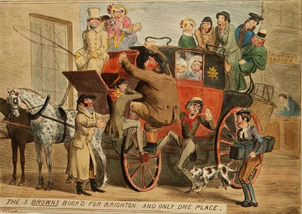 The Three Browns Book'd for Brighton and Only One Place (coloured litho)