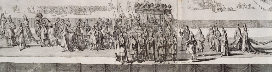 The Funeral Procession of Queen Mary II (1662-94) detail of the coffin, engraved by Romeyn de Hooge (1645-1708) 1695 (engraving)