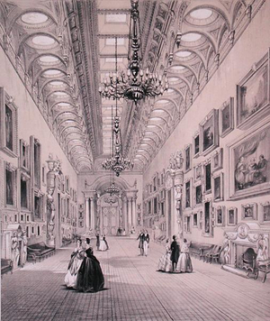 The Picture Gallery, Buckingham Palace, engraved by C. Graf, c.1880 (litho)