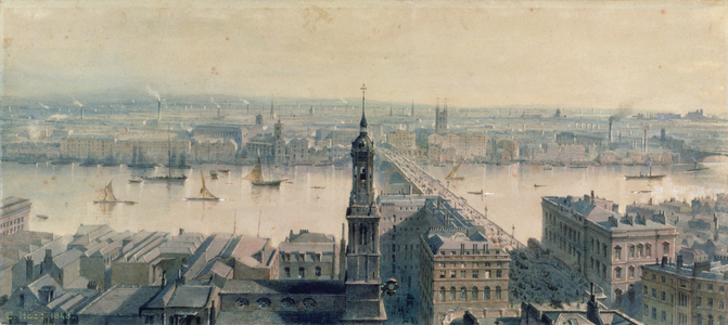 View of London from Monument looking South, 1848