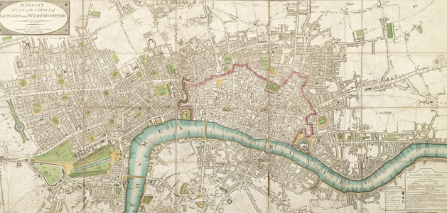 Wallis's Folded Map of the City of London and Westminster, 1799