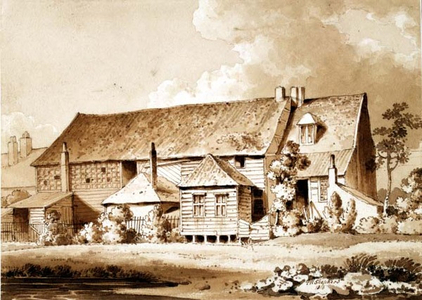 John Bunyan's Meeting House, Zoar Street, Gravel Lane, Southwark, London, 1813 (pencil & wash)