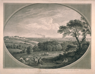 Pastoral View of Cities of Westminster with part of Highgate, 1780 (litho)
