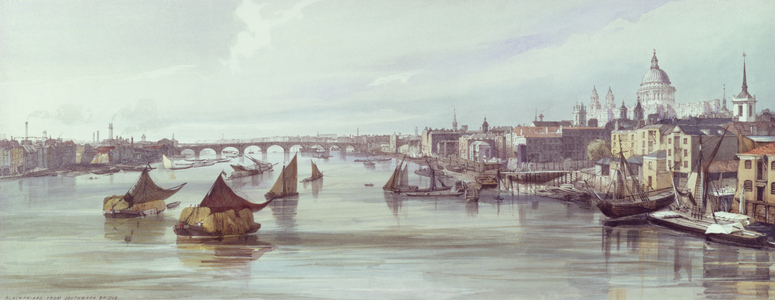St. Paul's Cathedral and Blackfriars, 1842 (print)