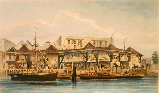 Brewer's, Chester's and Galley Quays, 1841 (litho)