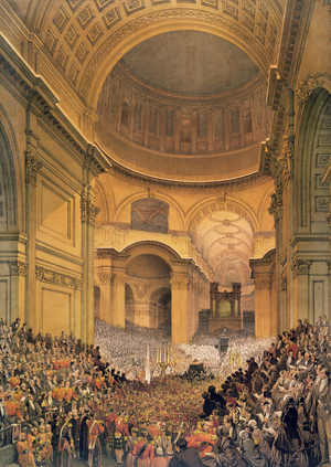 Duke of Wellington's Funeral in St. Paul's Cathedral, 1852 (litho)