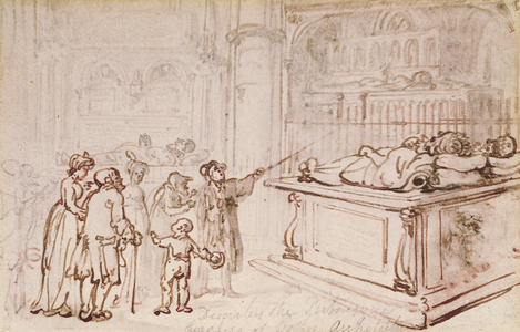 Monuments in Westminster Abbey (sepia ink and pencil)