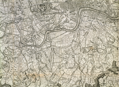 Map of London and adjacent country ten miles round