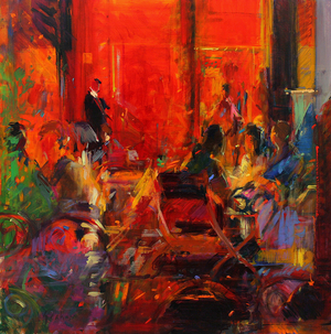 Grand Café, Céret (oil on canvas)