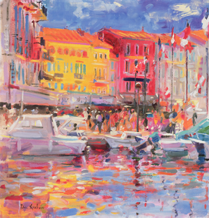 Le Port de St Tropez, 2002 (oil on canvas)