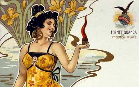 Advertising for Amaro Fernet - Branca. Chromolithography. Italy. Early 20th century.