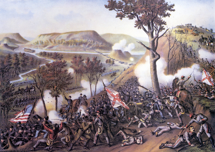 American Civil War (1861 - 1865): Siege of Missionary Ridge, November 25, 1863. Engraving of the 19th century.