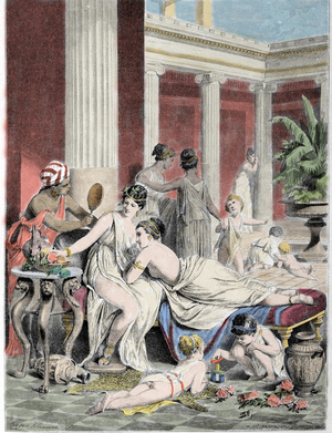 Sapho (Sappho) and his companions.