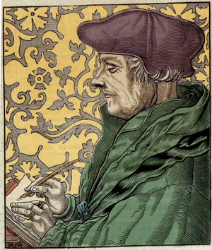 Portrait of Didier Erasme (Erasmus of Rotterdam) (1469 - 1536), Dutch humanist.