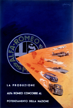 Advertizing poster for Alfa Romeo