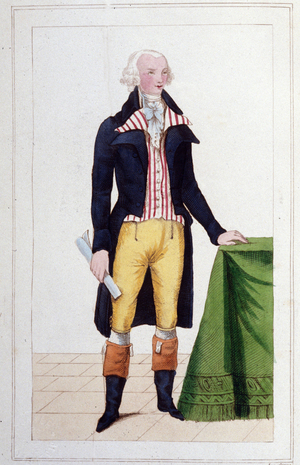 Portrait of Maximilian Robespierre (1758 - 1794) engraving of 1830