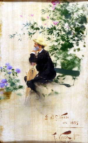 Portrait of Giuseppe Verdi by Vinea Francesco (1845 - 1902). 1885. Museo della Scala, Milan.