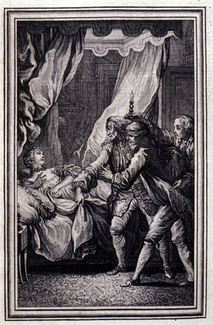 La Mandragore - in “” Tales et nouvelles en vers”” by Jean La Fontaine. 1776. Illustration by P.P. Choffard.