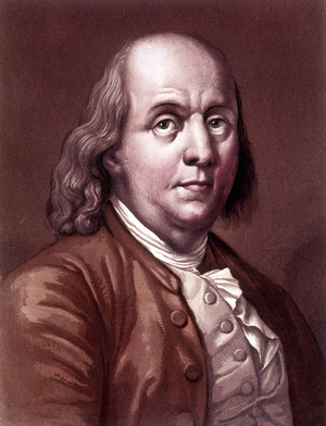 Portrait of Benjamin Franklin (1706-1790), American philosopher, physicist and ambassador.